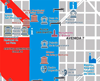 Mapa Cidade La Plata. Turismo em Buenos Aires
