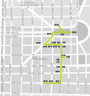 mapa roteiro plaza de mayo